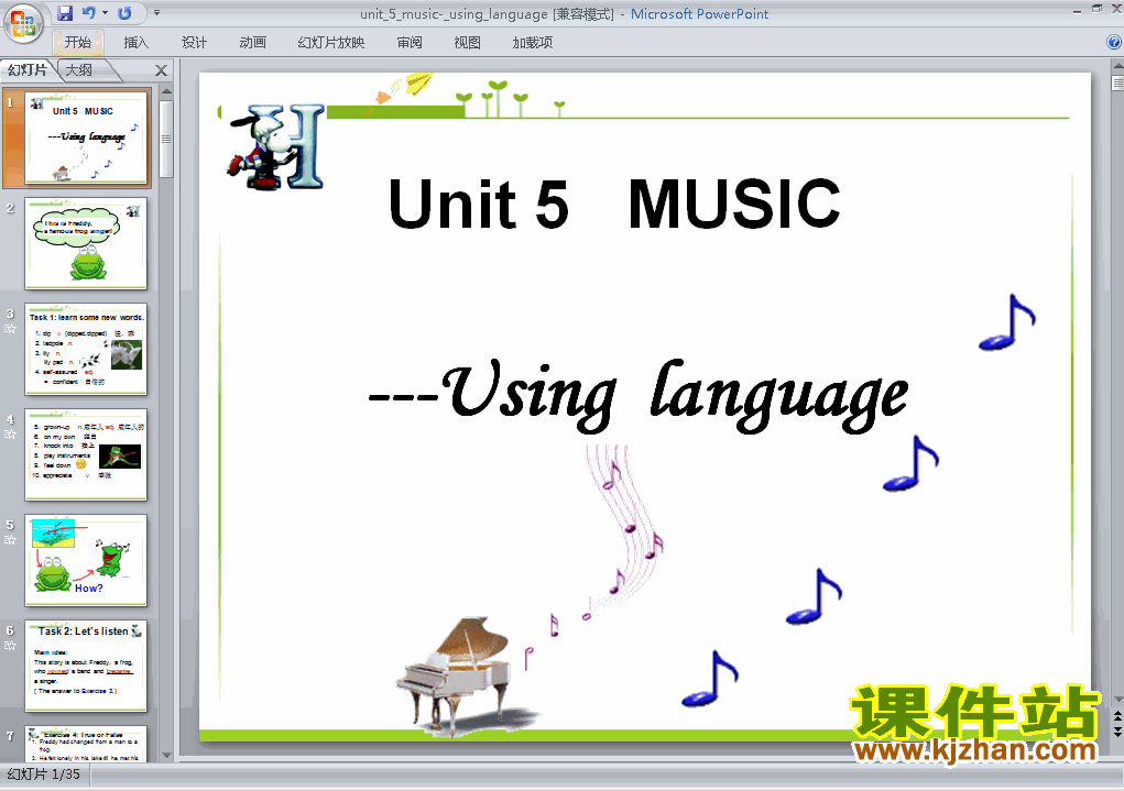 Unit5 Music using languagepptؿμ(2Ӣ)