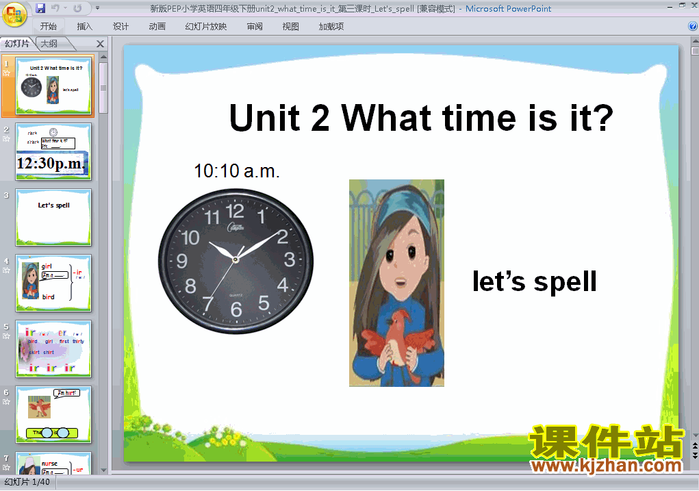 °pep Unit2 What time is it A let