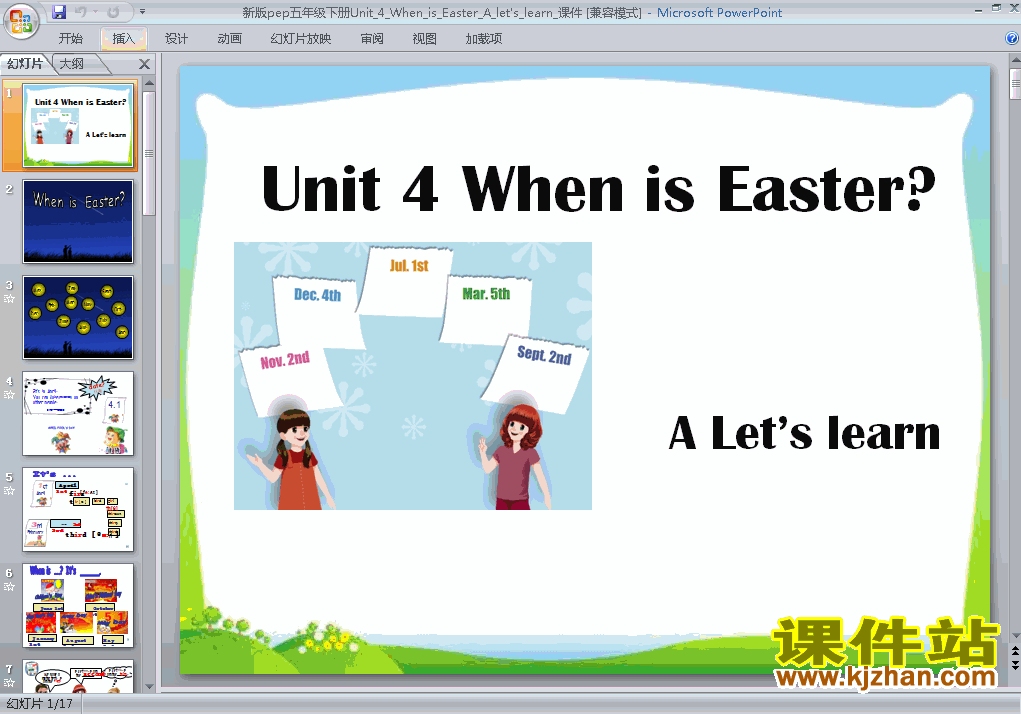 Unit5 When is Easter A let