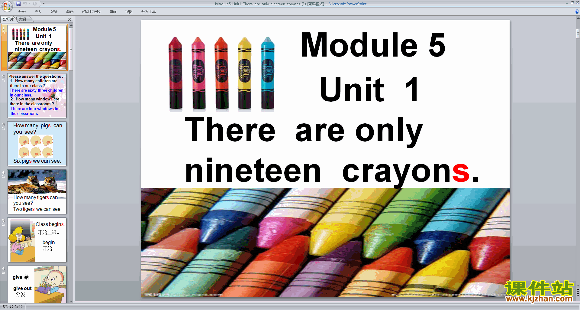 Module5 Unit1 There are only nineteen crayonspptμ4